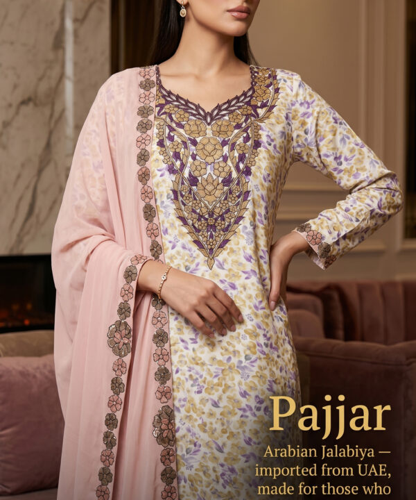 Blush Pink Floral Arabian Jalabiya