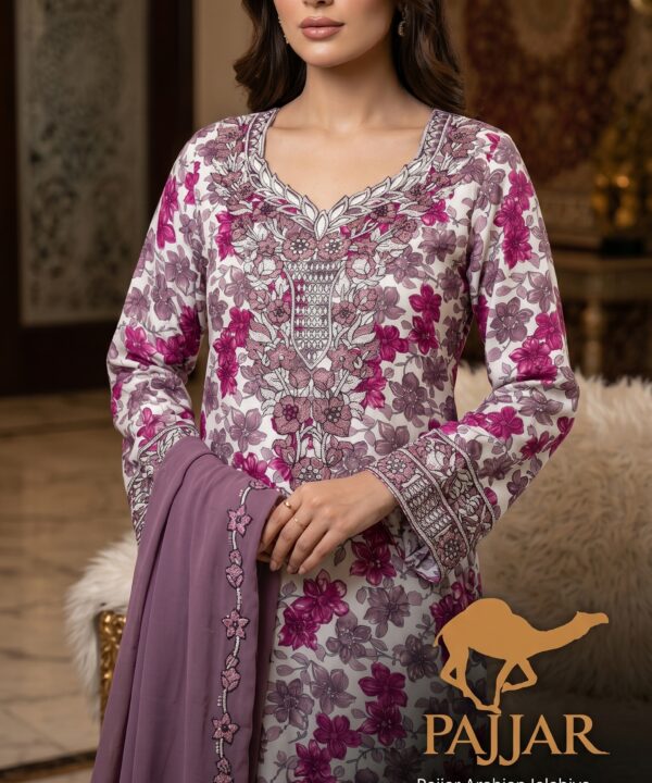 Magenta Floral Arabian Jalabiya