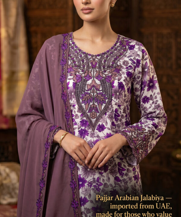 Purple Floral Arabian Jalabiya