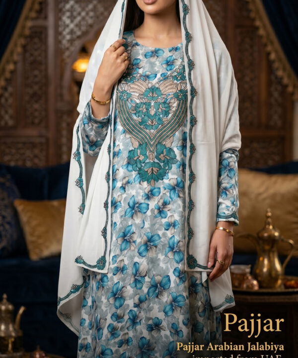 Teal Blossom Arabian Jalabiya