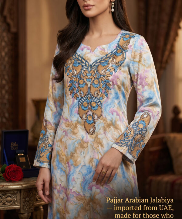 Golden Amber Paisley Arabian Jalabiya