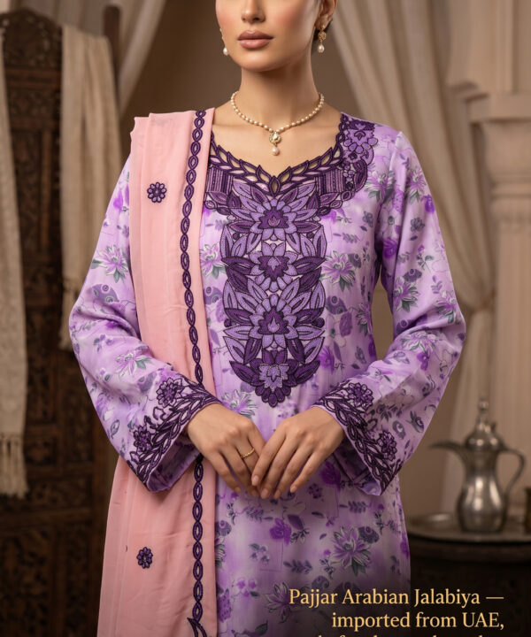 Lilac & Blush Floral Arabian Jalabiya