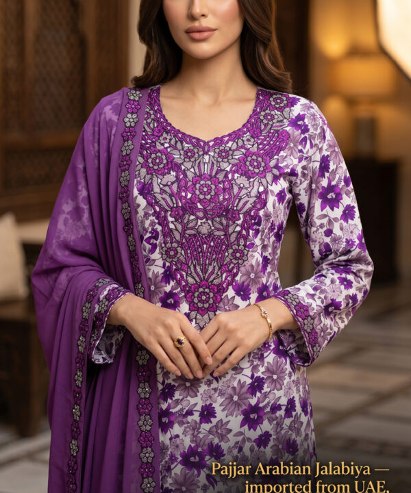 Royal Purple Floral Arabian Jalabiya