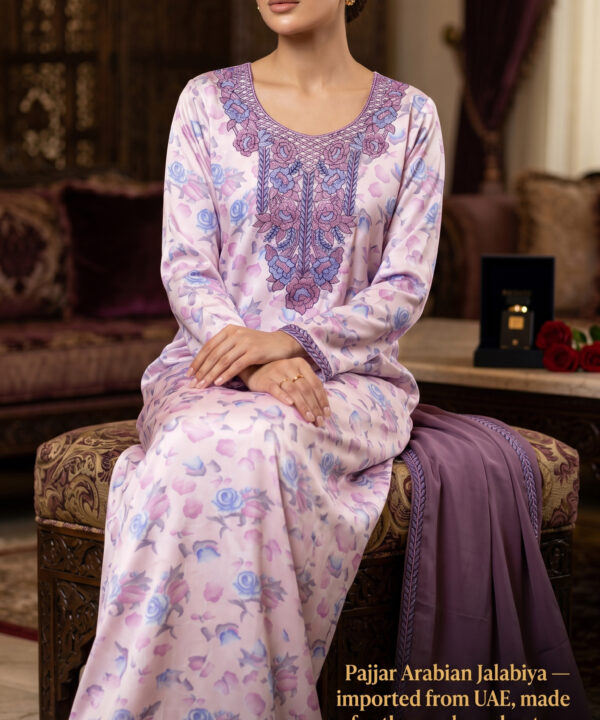 Lilac Rose Floral Arabian Jalabiya