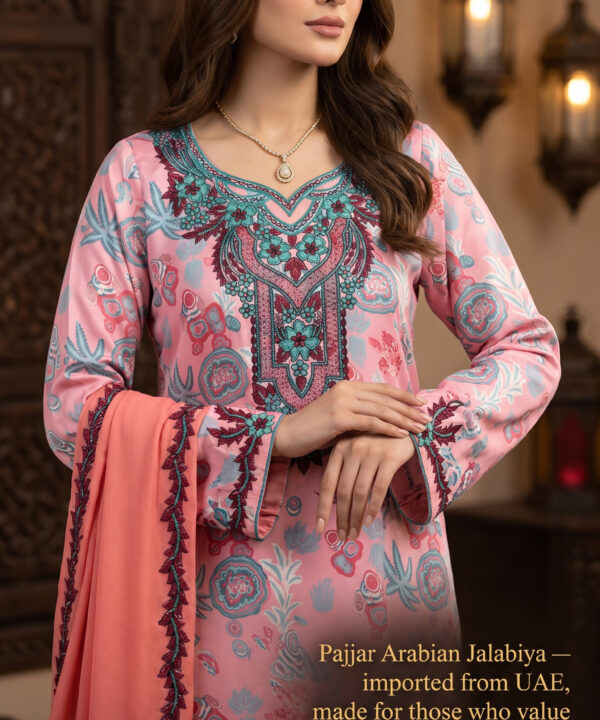 Pink & Teal Floral Arabian Jalabiya